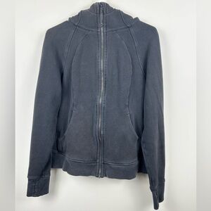 Lululemon Scuba Hoodie Full Zip Black Size 12 Fitted Athletic Jacket